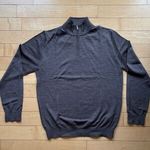 Reiss Merino Wool Half-Zip Funnel Neck Jumper